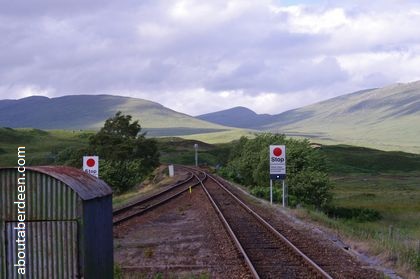 Scottish railway track through hills