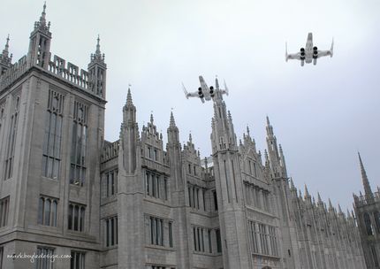 Marischal College Aberdeen Council Star Wars X-Wings 