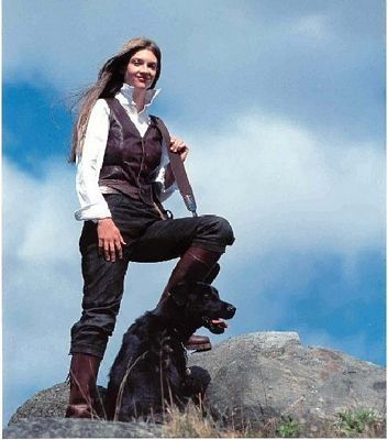 Scottish Female Gamekeeper and Black Lab